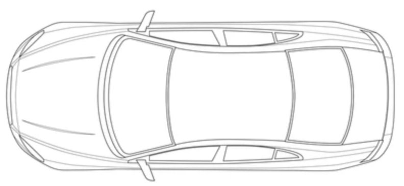 Vista aerea del auto