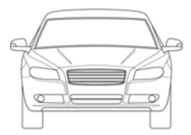 Vista frontal del auto